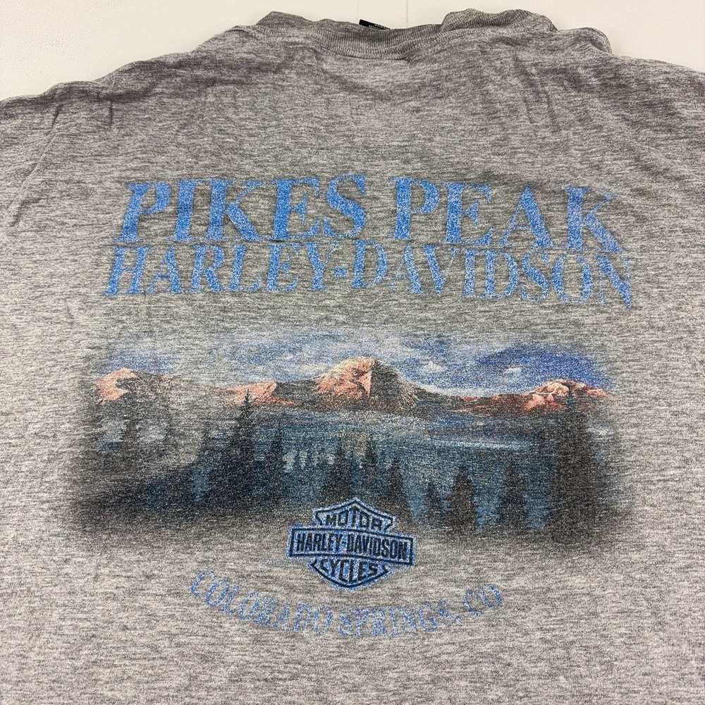 Harley-Davidson Shirt Mens XL Gray Pikes Peak Colorado Springs Graphic Tee